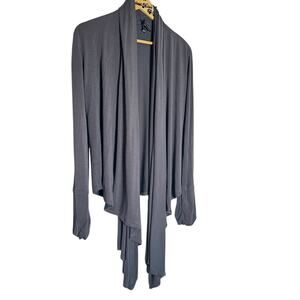 Womens Lapis Gray Open Front Wrap Long Sleeve Cardigan – Size Large